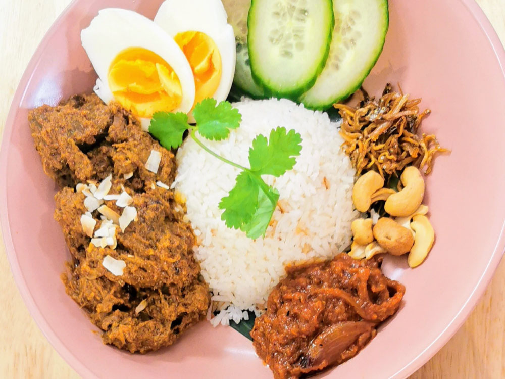 Nasi Lemak – traditional coconut rice Malaysian dish